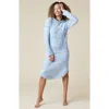 Softies Heather Marshmallow Hooded Lounger In Heather Spring Lake