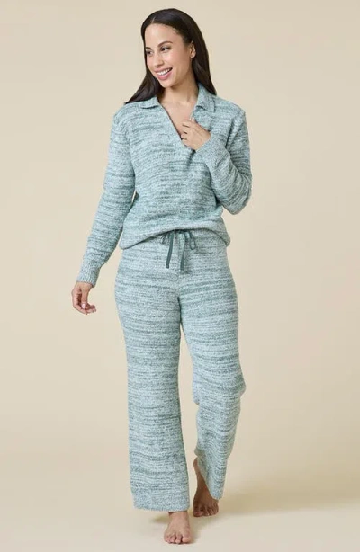 Softies Heather  Marshmallow Johnny Collar Lounge Set In Heather Dusty Green