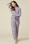 Softies Heather  Marshmallow Johnny Collar Lounge Set In Heather Fig