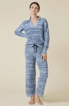 Softies Heather  Marshmallow Johnny Collar Lounge Set In Heather Midnight