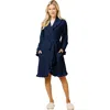 Softies Knee-length Ruffle Chenille Robe In Blue