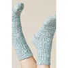 Softies Marshmallow Crew Socks With Grippers In Heather Dusty Green