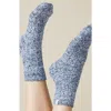 Softies Marshmallow Crew Socks With Grippers In Heather Midnight