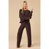 Softies Marshmallow Leopard Crew Neck Lounge Set In Brown