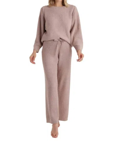 Softies Marshmallow Reverse Seam Crew Neck Lounge Set In Coco In Pink