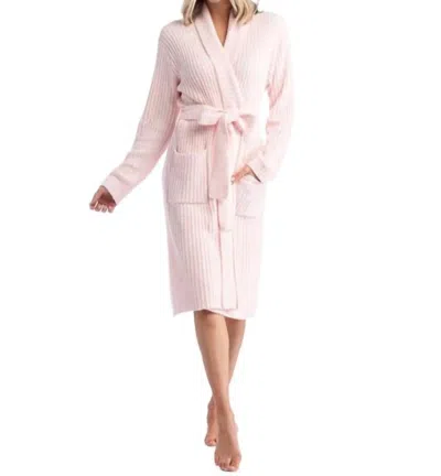 Softies Marshmallow Rib Robe In Heather Blush Pink In Burgundy