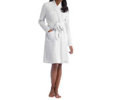 Softies Marshmallow Rib Robe In Heather Grey In White