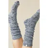 Softies Marshmallow Slouchy Socks With Grippers In Heather Black
