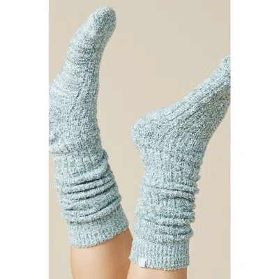 Softies Marshmallow Slouchy Socks With Grippers In Heather Dusty Green