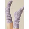 Softies Marshmallow Slouchy Socks With Grippers In Heather Fig