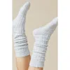 Softies Marshmallow Slouchy Socks With Grippers In Heather Grey