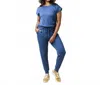 Softies Puredream Short Raglan Sleeve Jogger Set In Indigo In Blue
