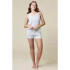 Softies Rib Dream Double V Short Set In Blue
