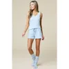 Softies Rib Dream Double V Short Set In Blue