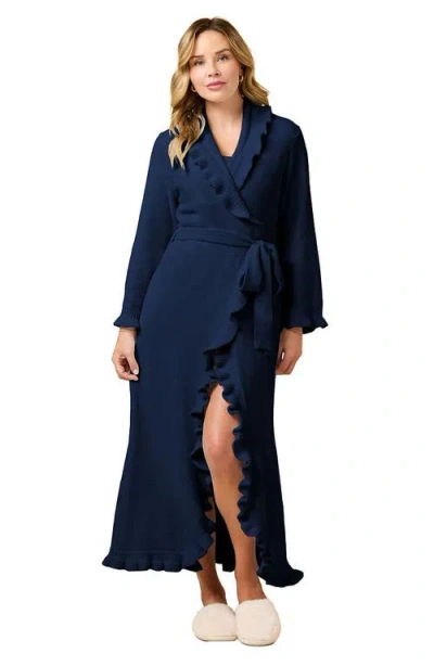 Softies Ruffle Chenille Robe In Blue