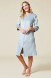 Softies Serenity 3/4 Sleeve Short Zip Robe In Grey