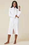 Softies Serenity Mandarin Collar Zip Robe In Blush Pink