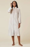 Softies Serenity Mandarin Collar Zip Robe In Coco