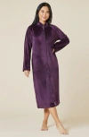 Softies Serenity Mandarin Collar Zip Robe In Fig