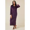 Softies Serenity Sweetheart Neck Zip Robe In Fig