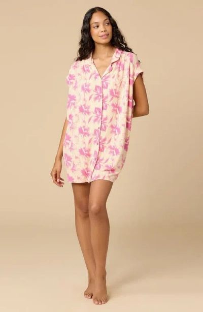 Softies Soft Sleep Caftan Mini Sleepshirt In Pink