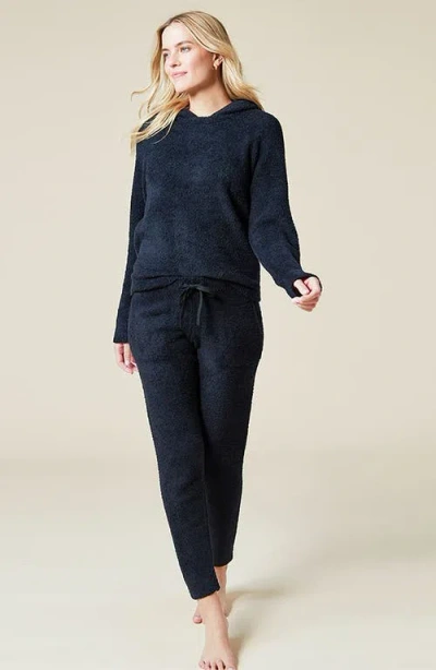Softies Solid Marshmallow Hoodie And Jogger Lounge Set In Black