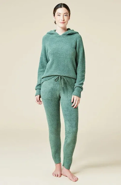 Softies Solid Marshmallow Hoodie And Jogger Lounge Set In Dusty Green