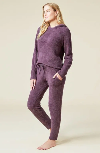 Softies Solid Marshmallow Hoodie And Jogger Lounge Set In Fig