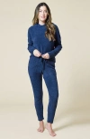 Softies Solid Marshmallow Hoodie And Jogger Lounge Set In Midnight