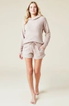 Softies Solid Marshmallow Hoodie Short Set In Coco