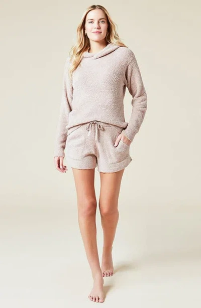 Softies Solid Marshmallow Hoodie Short Set In Coco