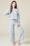 Softies Solid Marshmallow Reverse Seam Crew Neck Lounge Set With Bracelet Sleeve In Grey