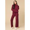 Softies Solid Marshmallow Rib Mock Neck With Long Pant In Brown