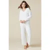 Softies Solid Marshmallow V-neck Lounge Set In Almond