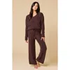 Softies Solid Marshmallow V-neck Lounge Set In Brown