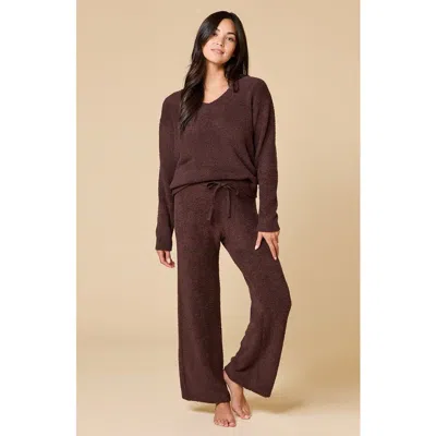 Softies Solid Marshmallow V-neck Lounge Set In Brown