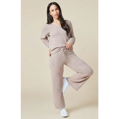 Softies Solid Marshmallow V-neck Lounge Set In Coco