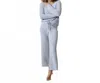 Softies Solid Marshmallow V-neck Lounge Set In Grey In Gray