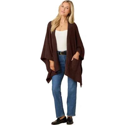 Softies Solid Rib Marshmallow Shawl In Brown
