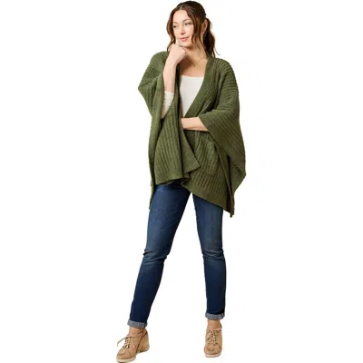 Softies Solid Rib Marshmallow Shawl In Green