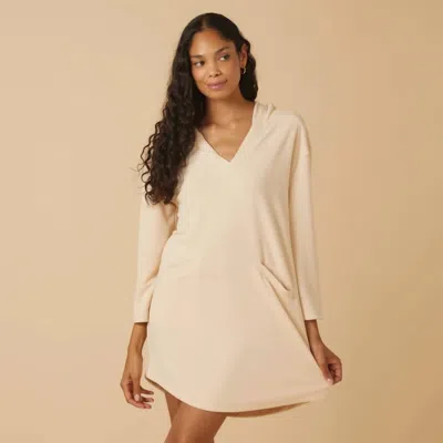 Softies Terry Hooded Lounger In Warm Sand In Neutral