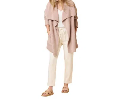 Softies Ultra-marshmallow Wrap Cardigan With Exaggerated Collar In Coco In Pink
