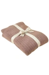 Softies Ultra-soft Solid Rib Marshmallow Blanket In Brown