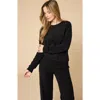 Softies Vintage Velvet Crewneck With Pintuck Pant In Black