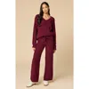 Softies Waffle Marshmallow V-neck Lounge Set In Red