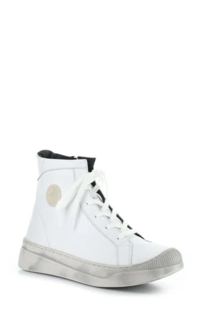 Softinos By Fly London Appe Lace-up High Top Sneaker In White Smooth Leatherther