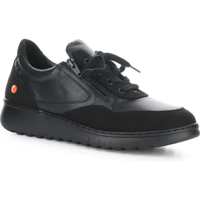 Softinos By Fly London Echo Sneaker In 000 Black Supple/suede