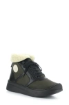Softinos By Fly London Faux Shearling Bootie In Khaki Smooth Leather