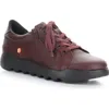 Softinos By Fly London Whiz Sneaker In Dk Red/black Smooth Leather
