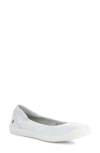 Softinos By Fly London Ilme Ballet Flat In White Smooth